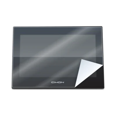 Lámina protectora transparente sobre pantalla HMI CIMON Xpanel eXT2, imagen ilustrativa