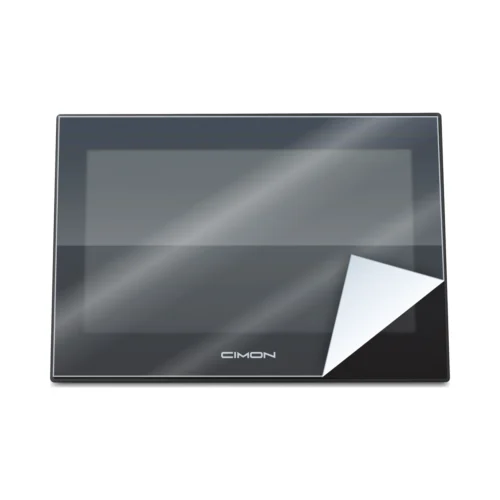 Lámina protectora para pantalla HMI CIMON Xpanel (imagen ilustrativa) Lámina protectora transparente sobre pantalla HMI CIMON Xpanel eXT2, imagen ilustrativa