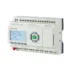 Mini PLC con Ethernet Rievtech PR-N en vista de perspectiva, mostrando borneras y carcasa para riel DIN