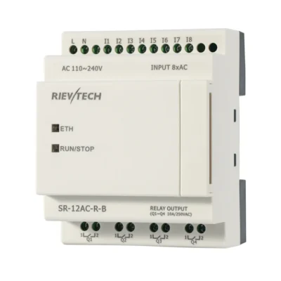 Relé programable / mini PLC Rievtech SR-12AC-R-B de 110-240V sin display
