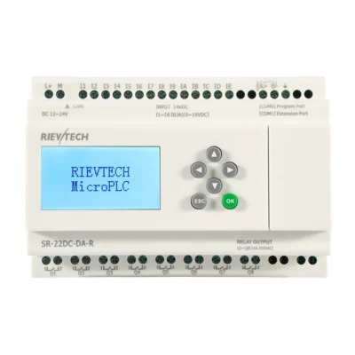 PLC mini / relé programable Rievtech SR-22DC-DA-R de 12-24V con 6 entradas analógicas