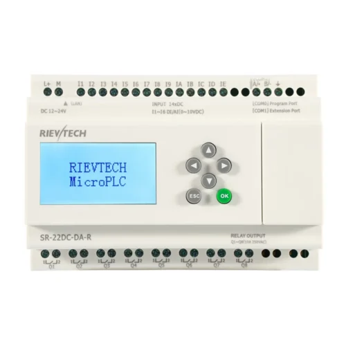 mini-plc-rele-programable-rievtech-sr-22dc-da-r PLC mini / relé programable Rievtech SR-22DC-DA-R de 12-24V con 6 entradas analógicas