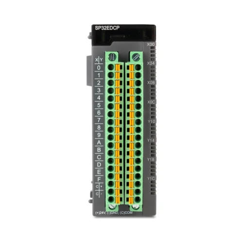 Módulo mixto de 16 entradas y 16 salidas por transistor PNP con bornera push-in · CIMON CM3-SP32EDCP Módulo mixto de 16 entradas y 16 salidas por transistor PNP con bornera push-in CIMON CM3-SP32EDCP, vista frontal