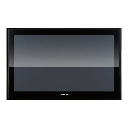 Monitor industrial táctil de 15,6 pulgadas CIMON IM15W-C-D, vista frontal Monitor industrial táctil CIMON de 15,6 pulgadas Full HD, frente plano de borde a borde