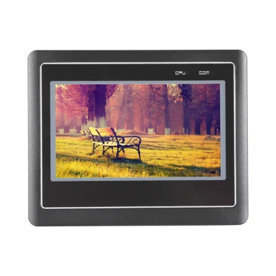 Pantalla HMI Rievtech RTS4043C de 4,3 pulgadas con táctil resistiva y LED de estado CPU y COM