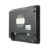Parte posterior de la pantalla HMI Rievtech RTS010 con bornera de 24 V CC, puertos serie y etiqueta