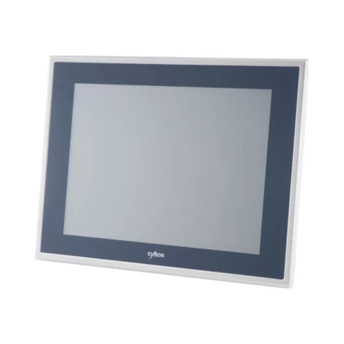 Pantalla HMI táctil 4:3 CIMON eXT2 — vista lateral izquierda Pantalla HMI táctil 4:3 CIMON eXT2 vista en ángulo desde la izquierda