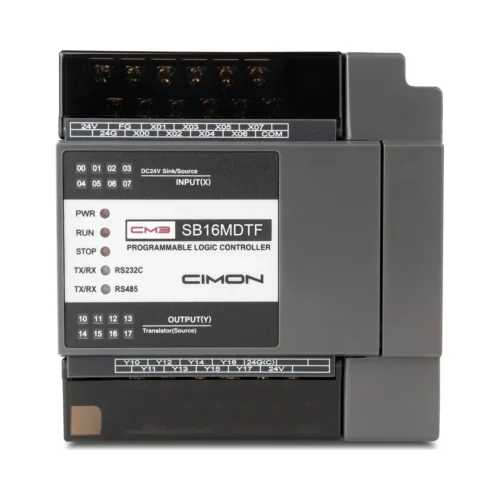 PLC compacto Micro-S de 16 E/S con salida por transistor NPN CIMON CM3-SB16MDTF, vista frontal