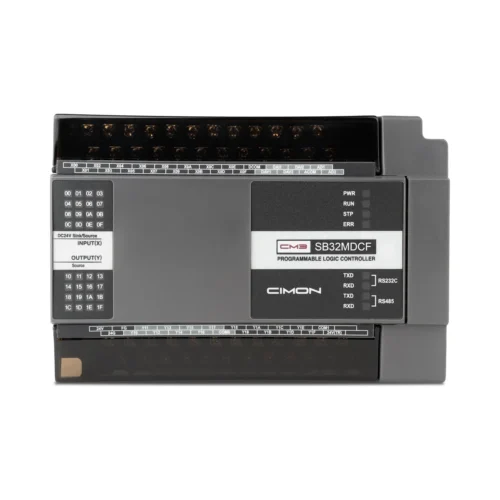 PLC compacto Micro-S de 32 E/S y 4 canales analógicos con salida por transistor PNP · CIMON CM3-SB32MDCF PLC compacto Micro-S de 32 E/S y 4 canales analógicos con salida por transistor PNP CIMON CM3-SB32MDCF, vista frontal