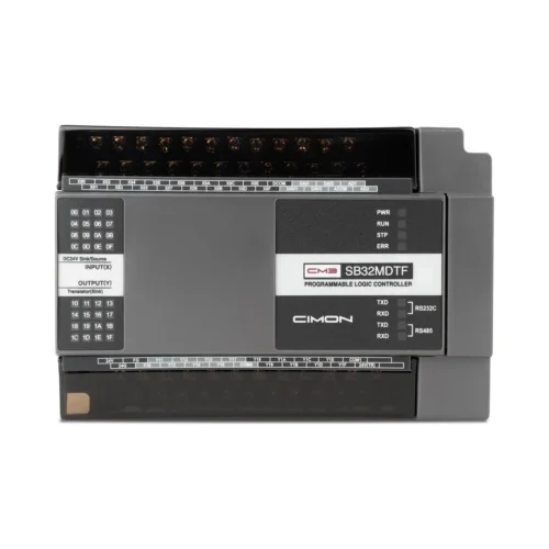 PLC compacto Micro-S de 32 E/S y 4 canales analógicos con salida por transistor NPN · CIMON CM3-SB32MDTF PLC compacto Micro-S de 32 E/S y 4 canales analógicos con salida por transistor NPN CIMON CM3-SB32MDTF, vista frontal
