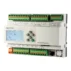 PLC HVAC Rievtech HC-M-D1006.82-1E en perspectiva desde la derecha, donde se aprecian las borneras extraíbles y el perfil para riel DIN
