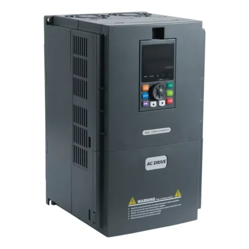 variador-frecuencia-rievtech-ri9000-control-vectorial-industrial Variador de frecuencia Rievtech RI9000 con teclado digital y panel de control frontal para automatización de motores AC.