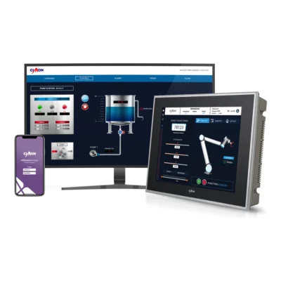 SCADA web CIMON UltimateAccess Web en monitor, PC industrial táctil y celular