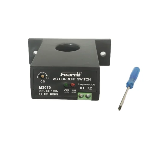 ajuste-potenciometro-switch-corriente-fearlie-m3070 Ajuste del punto de disparo en el interruptor de corriente AC usando destornillador perillero