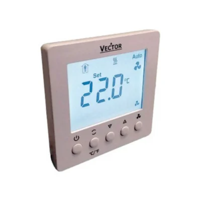Termostato fancoil Vector Controls TRA-F con Modbus RTU y alimentacion universal de 110 a 240 Vac