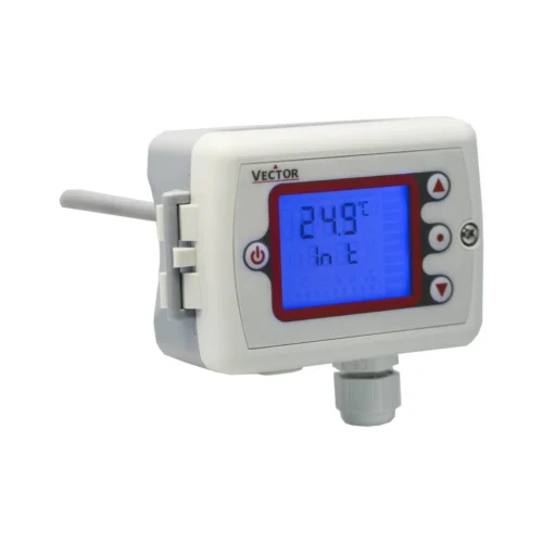 Transmisor de temperatura para ducto con pantalla Vector SDC-T1-OP Transmisor de temperatura para ducto con pantalla integrada Vector SDC-T1-OP