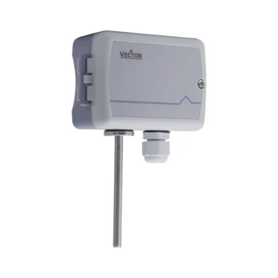 Transmisor de temperatura exterior IP65 Vector SOC-T1 con sonda de acero inoxidable